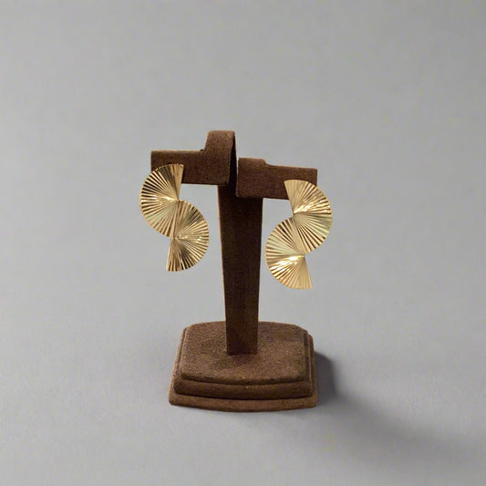 Fluted Yellow Split Circle Post Earrings