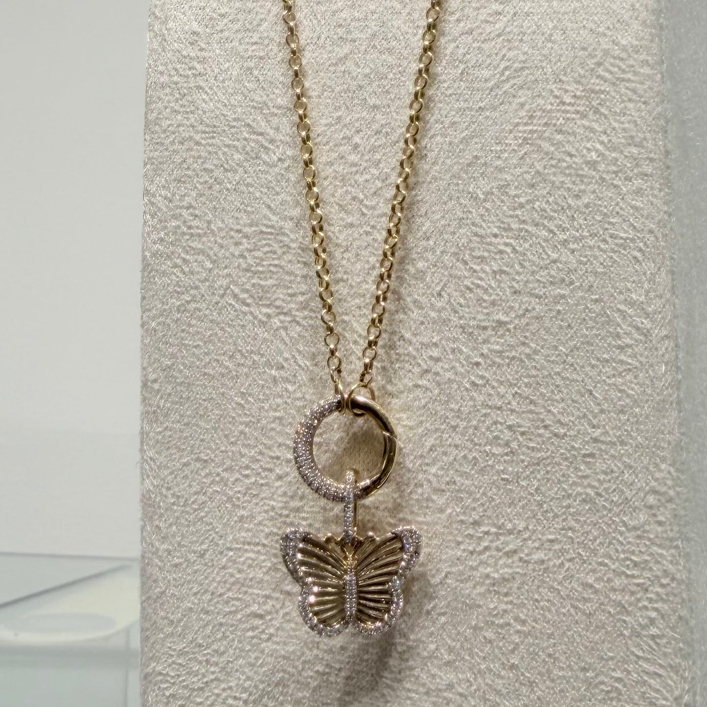 14k Yellow Gold Push Clasp Connector Necklace