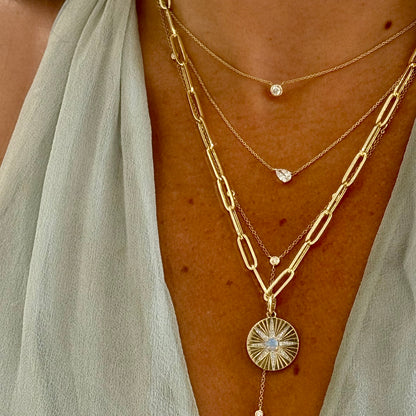 14K Gold Rare Opal + Diamond North Star Enhancer Charm