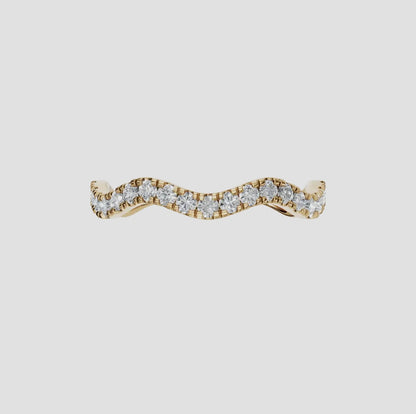 14K Gold Diamond Wave Stackable Ring 0.266ctw - Lab Grown