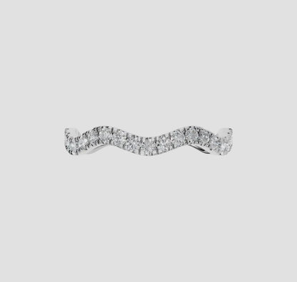 14K Gold Diamond Wave Stackable Ring 0.266ctw - Lab Grown