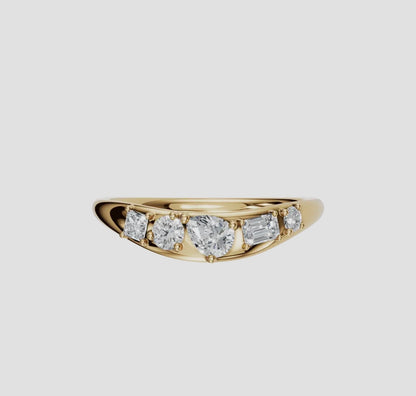 14K Gold Dome Multi-Shape Diamond Ring (.32ctw Lab Grown)