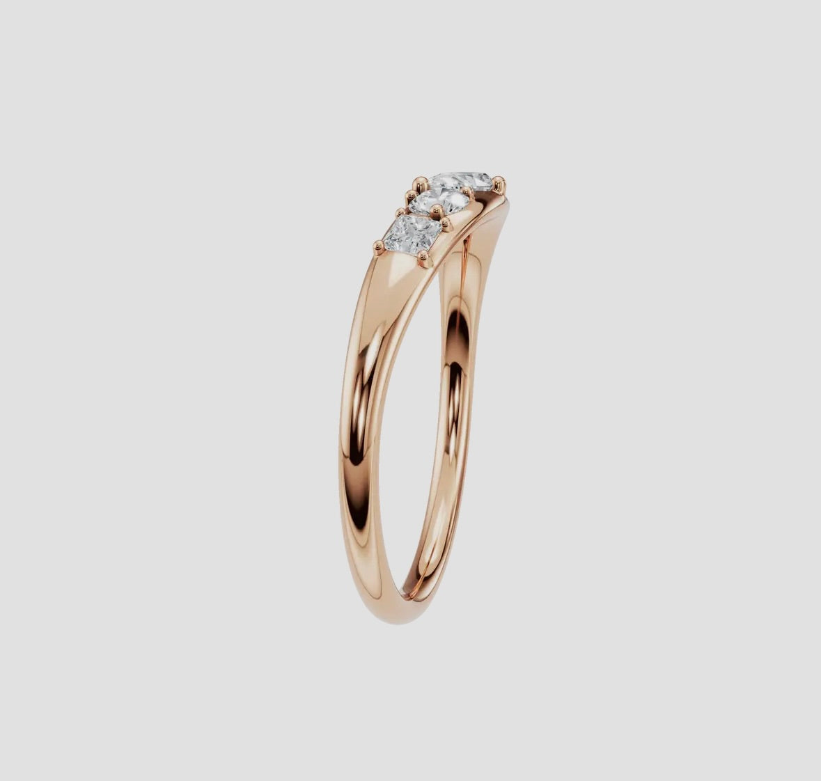 14K Gold Dome Multi-Shape Diamond Ring (.32ctw Lab Grown)