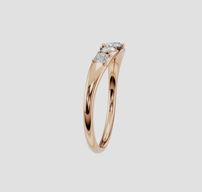 14K Gold Dome Multi-Shape Diamond Ring (.32ctw Lab Grown)