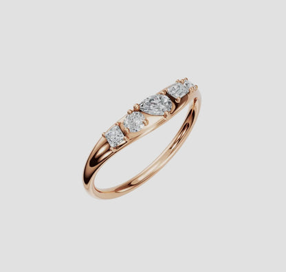 14K Gold Dome Multi-Shape Diamond Ring (.32ctw Lab Grown)