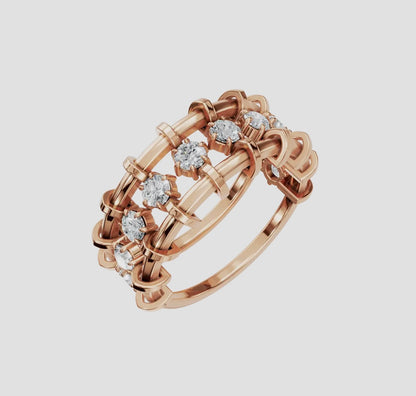 14K Gold Diamond Cage Ring (.70ctw Lab Grown)