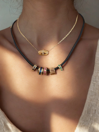 14K Gold Diamond Row Barrel Rondelle Diamond Barrel Rondelle in 14K Yellow Gold  Susan Blake Jewelry