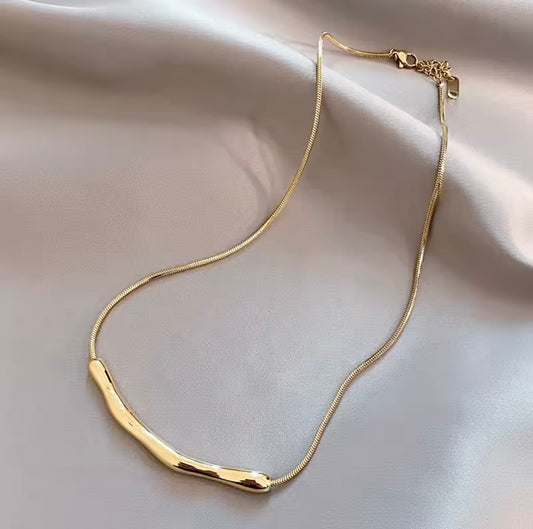 Molten Bar Snake Chain Necklace