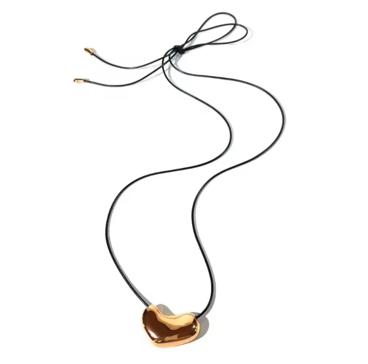 Molten Heart Cord Wrap Necklace