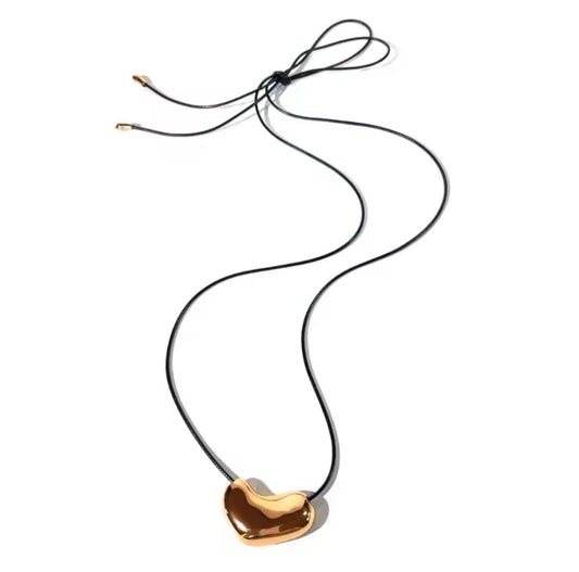 Molten Heart Cord Wrap Necklace