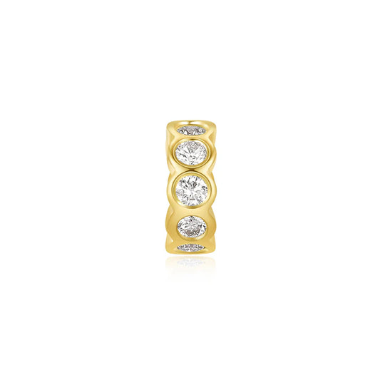 14K Yellow Gold Diamond Bezel Rondelle – 0.15ct