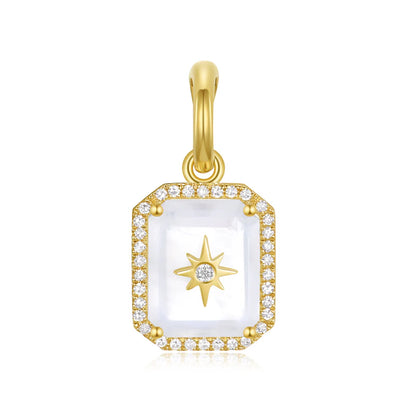 14k Gold Gemstone + Diamond North Star Enhancer Charm