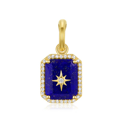 14k Gold Gemstone + Diamond North Star Enhancer Charm