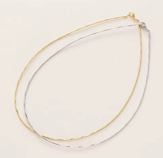 18K Gold Plated Skinny Wire Omega Necklace