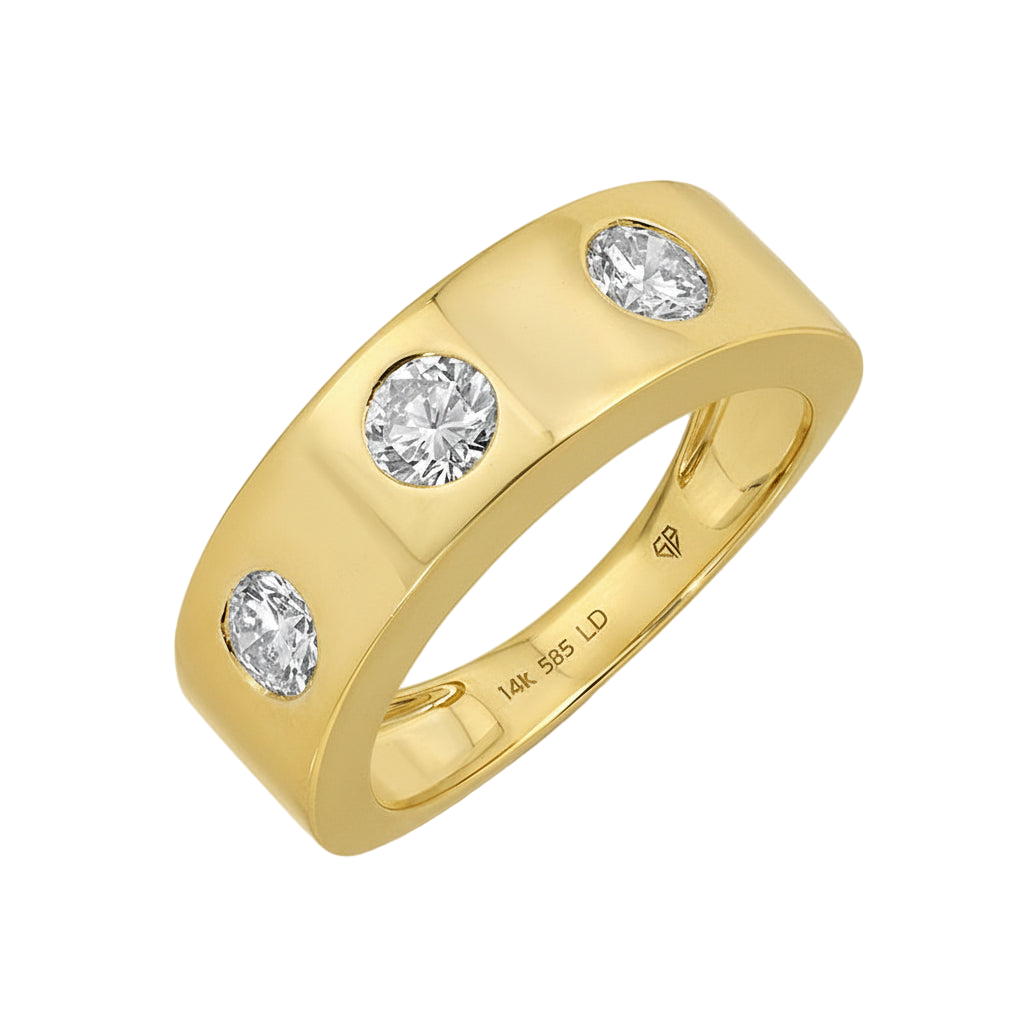 14k Yellow Gold Inlay Lab Diamond Ring (0.76ctw)