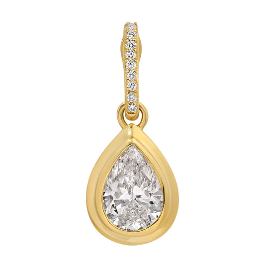 14K yellow gold lab diamond pear enhancer charm