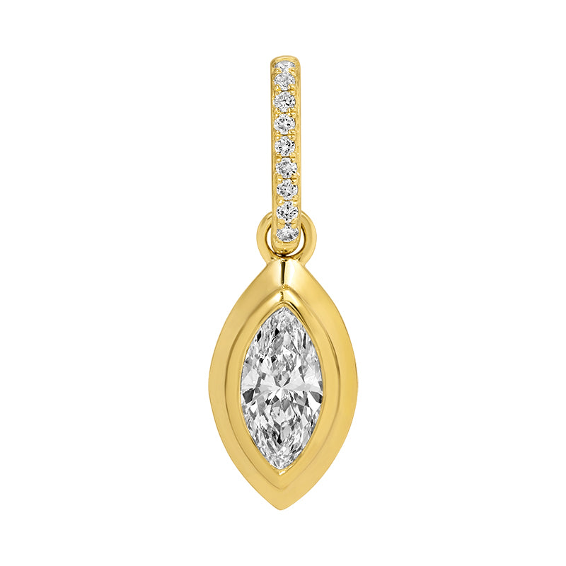 14K yellow gold lab diamond marquise enhancer charm