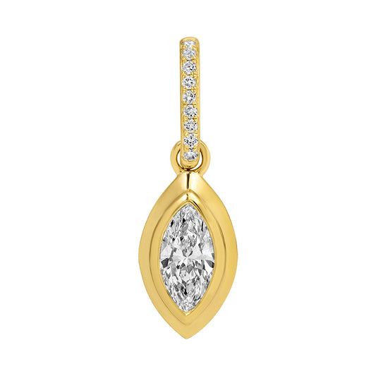 14K yellow gold lab diamond marquise enhancer charm