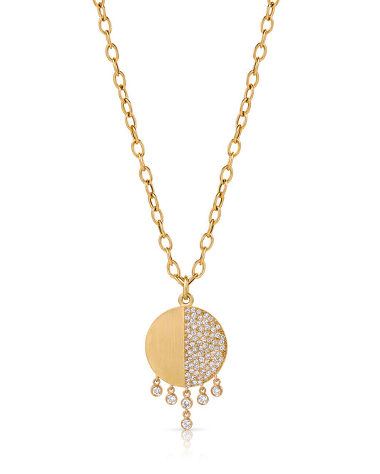 14K Gold Mixed Caviar Medallion
