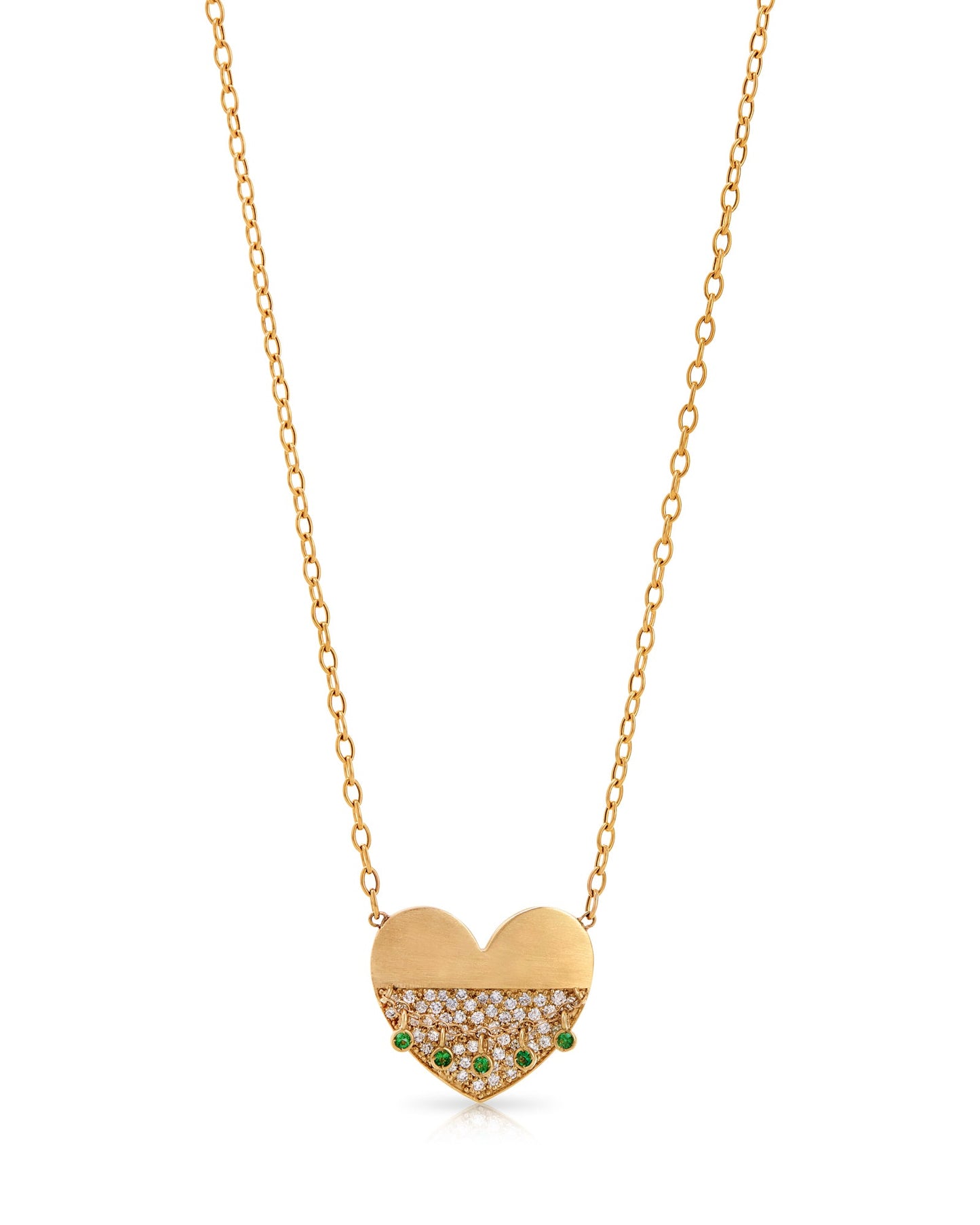 14K Gold Heart Hemline Medallion
