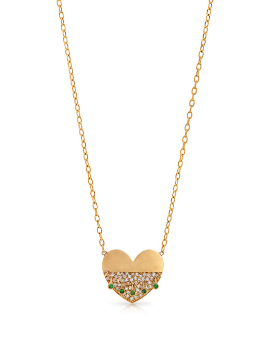 14K Gold Heart Hemline Medallion