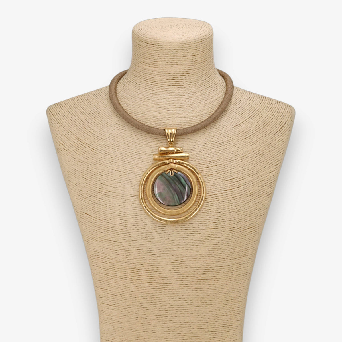 Abalone Pearl Silk Collar Necklace, alternate view 3