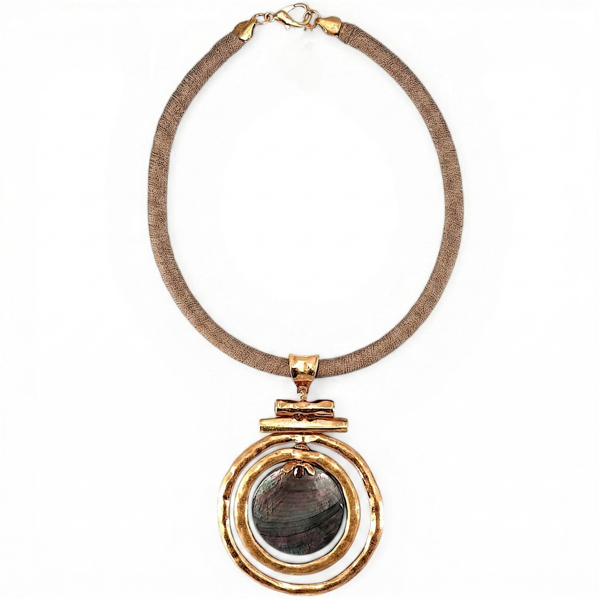 Abalone Pearl Silk Collar Necklace