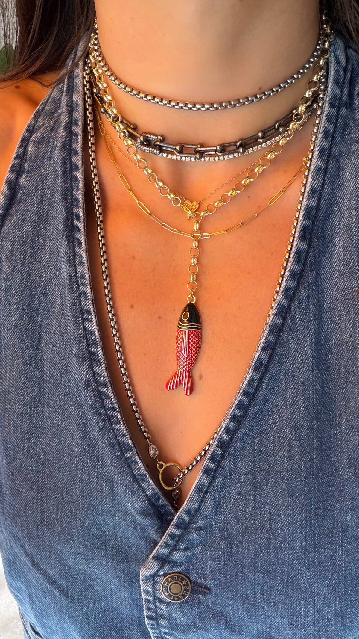 Art Deco Fish Charm, alternate view 4