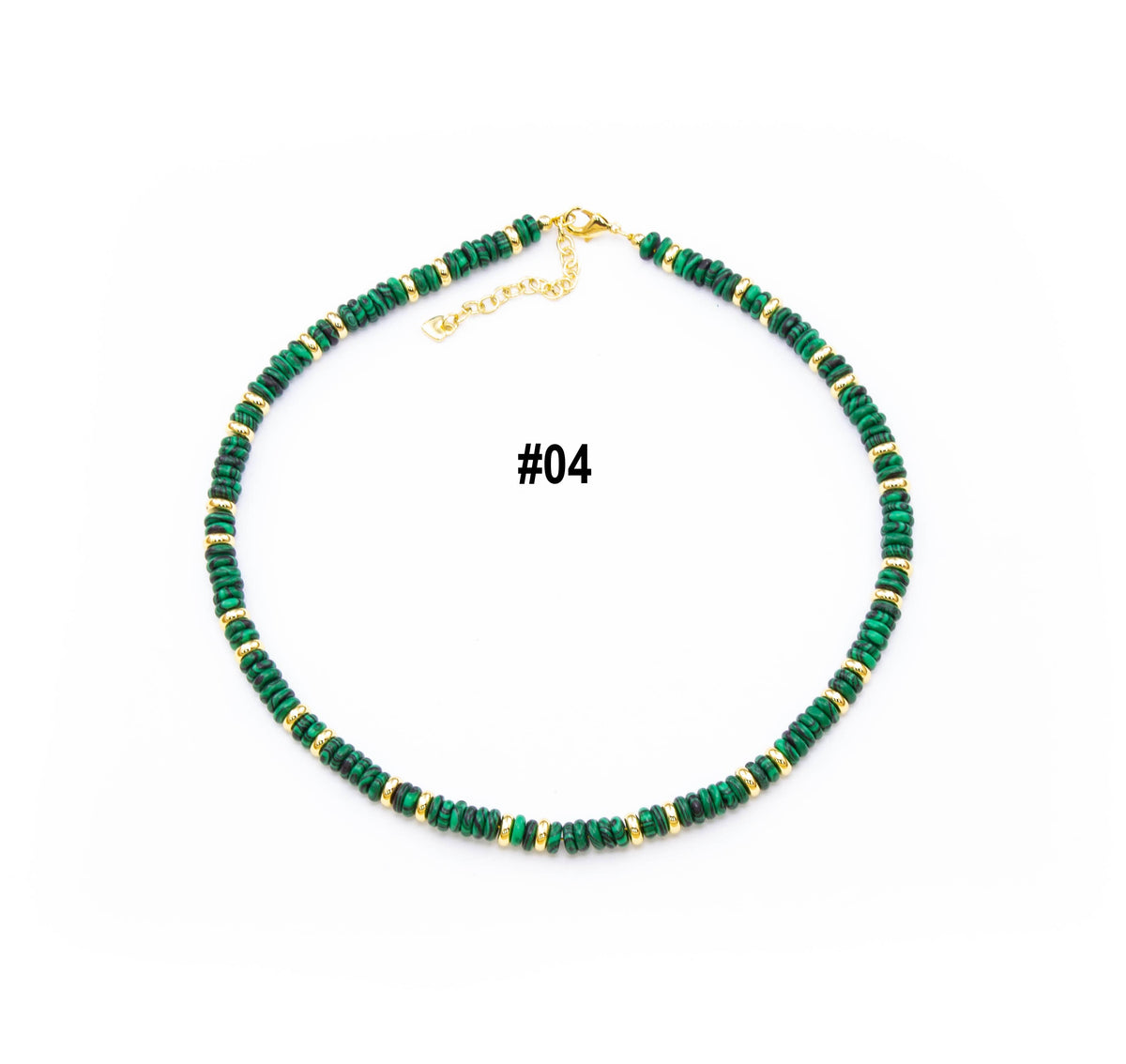 Gemstone Rondelle Necklace with Moving Sardine Charm