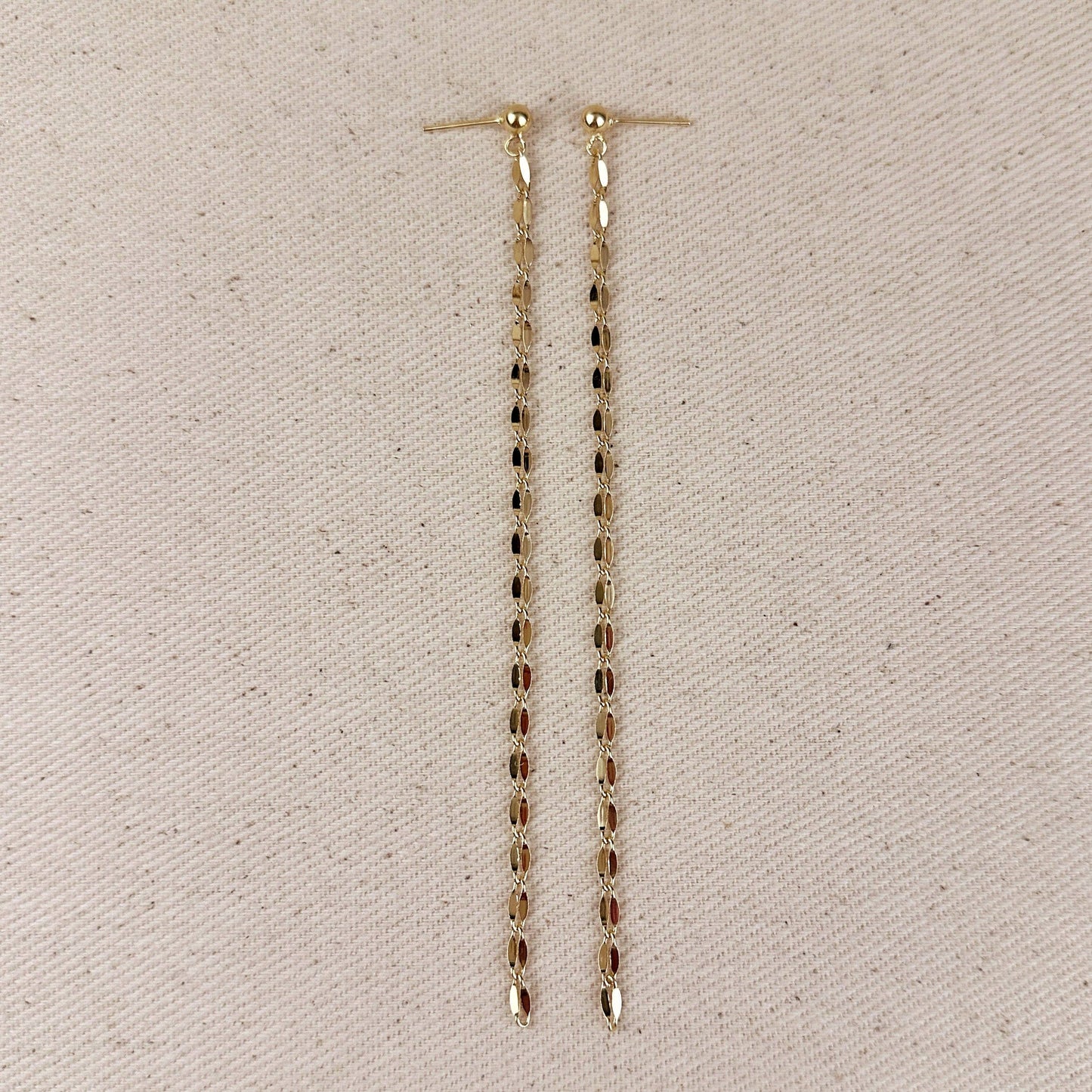 18k Gold Filled Chain Drop Duster Earrings