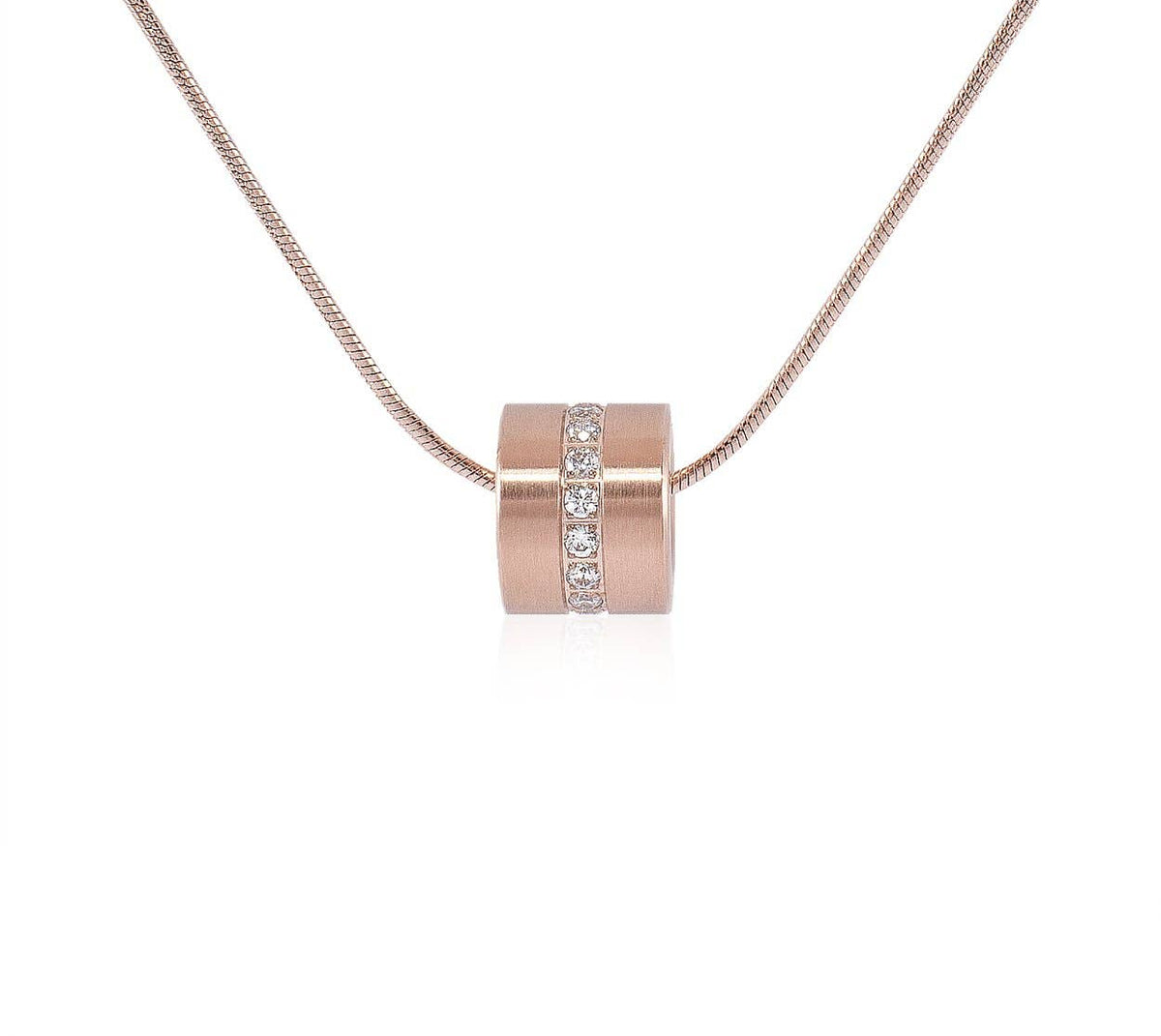 Barrel Pendant on Structured Snake Chain, alternate view 2