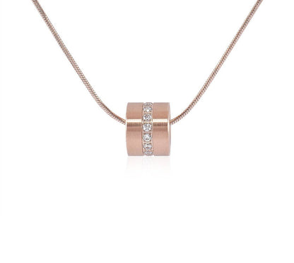 Barrel Pendant on Structured Snake Chain, alternate view 2