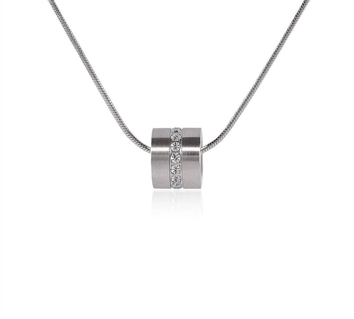 Barrel Pendant on Structured Snake Chain, alternate view 3