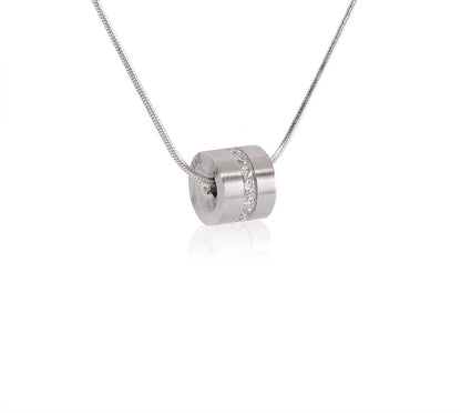 Barrel Pendant on Structured Snake Chain, alternate view 4