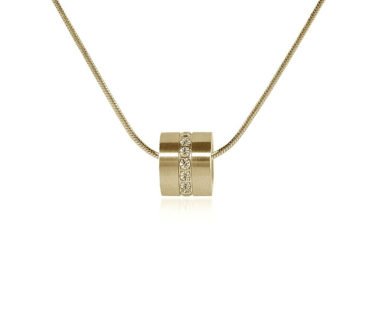 Barrel Pendant on Structured Snake Chain