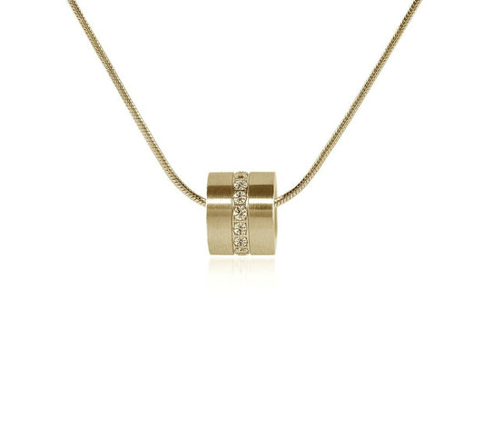 Barrel Pendant on Structured Snake Chain