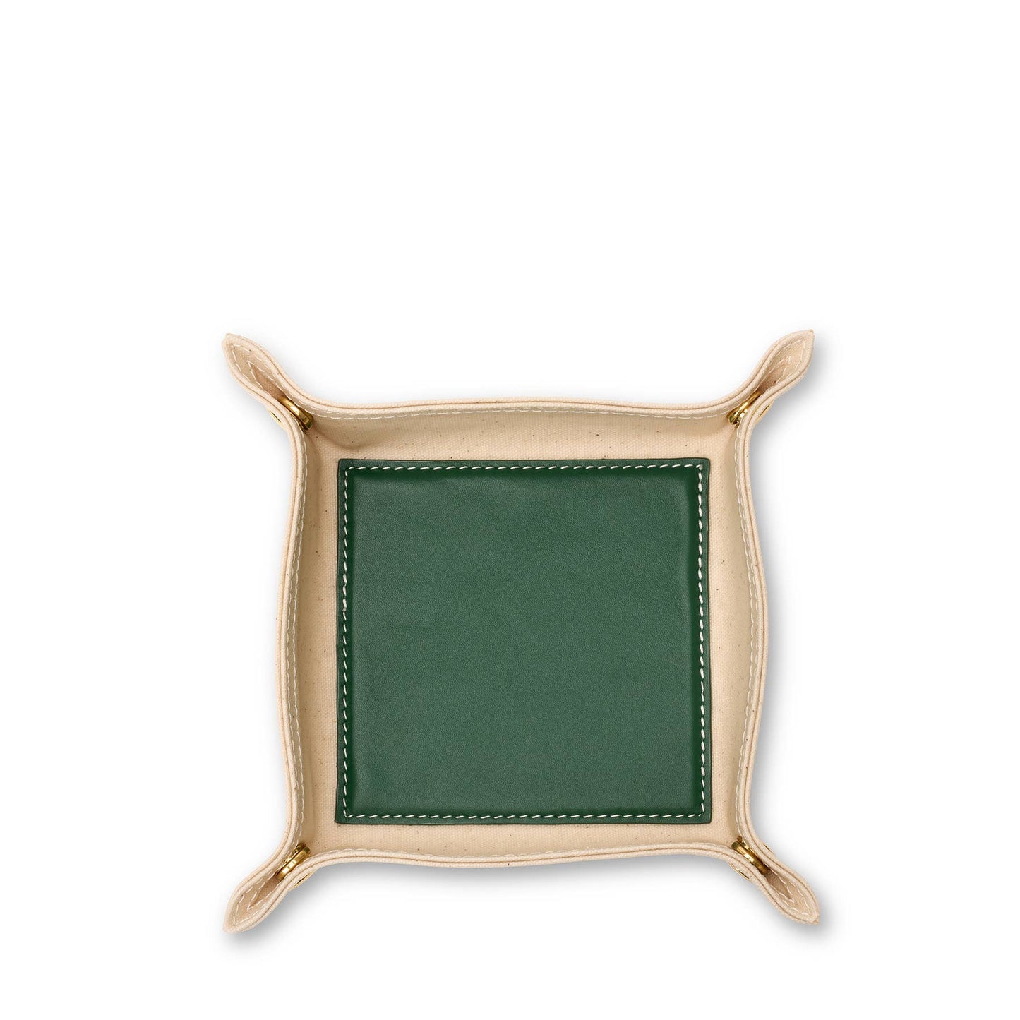 Canvas and Leather Catch All Tray (Personalizable)