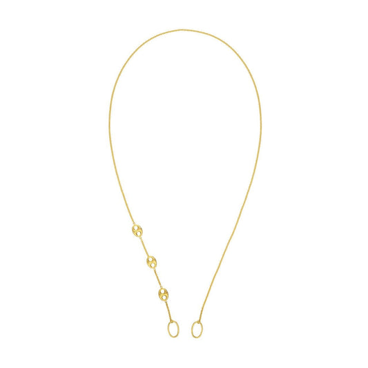 Cable Split Chain with Puff Link Stations - Susan Blake Jewelry