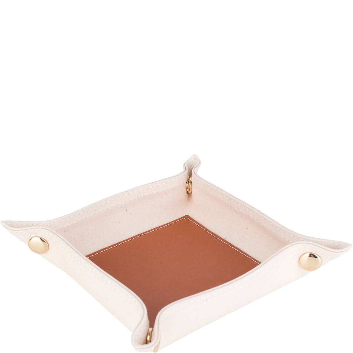 Canvas and Leather Catch All Tray (Personalizable), alternate view 2