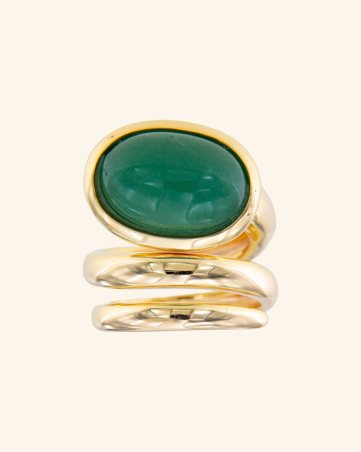 Coolook Renacuajo Aventurine Ring in champagne gold-plated sterling silver