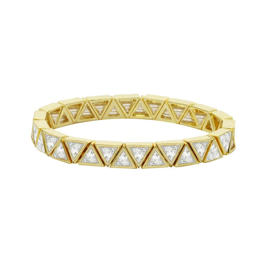 CZ Diamond Gold Triangle Stretchy Bracelet