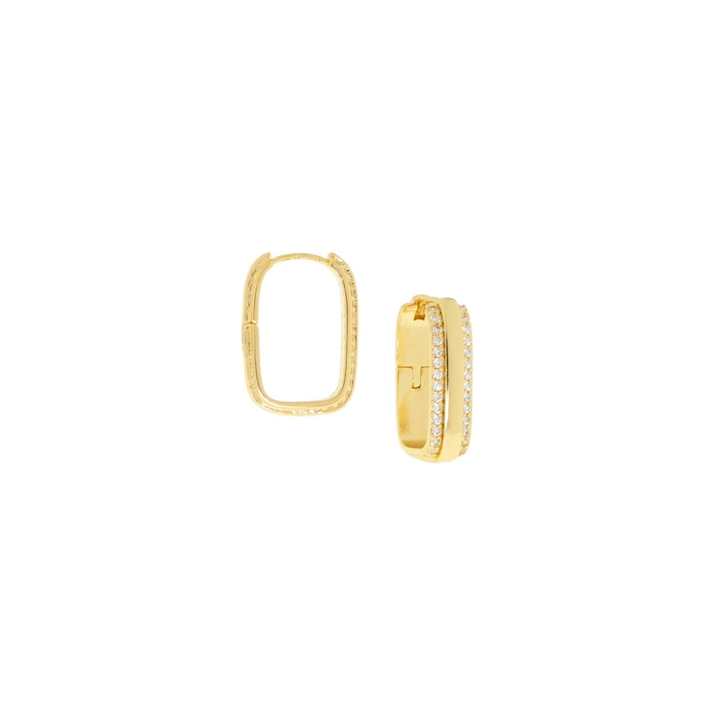 Cz lined paperclip link hoop, alternate view 2