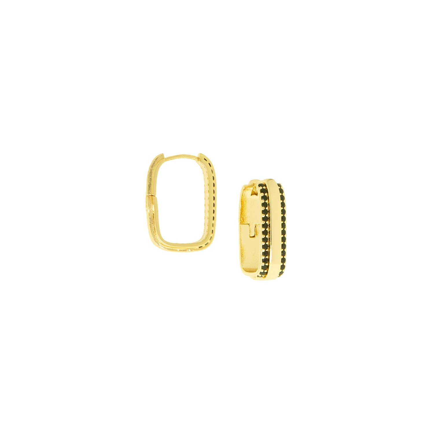 Cz lined paperclip link hoop