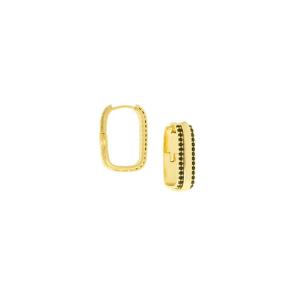 Cz lined paperclip link hoop