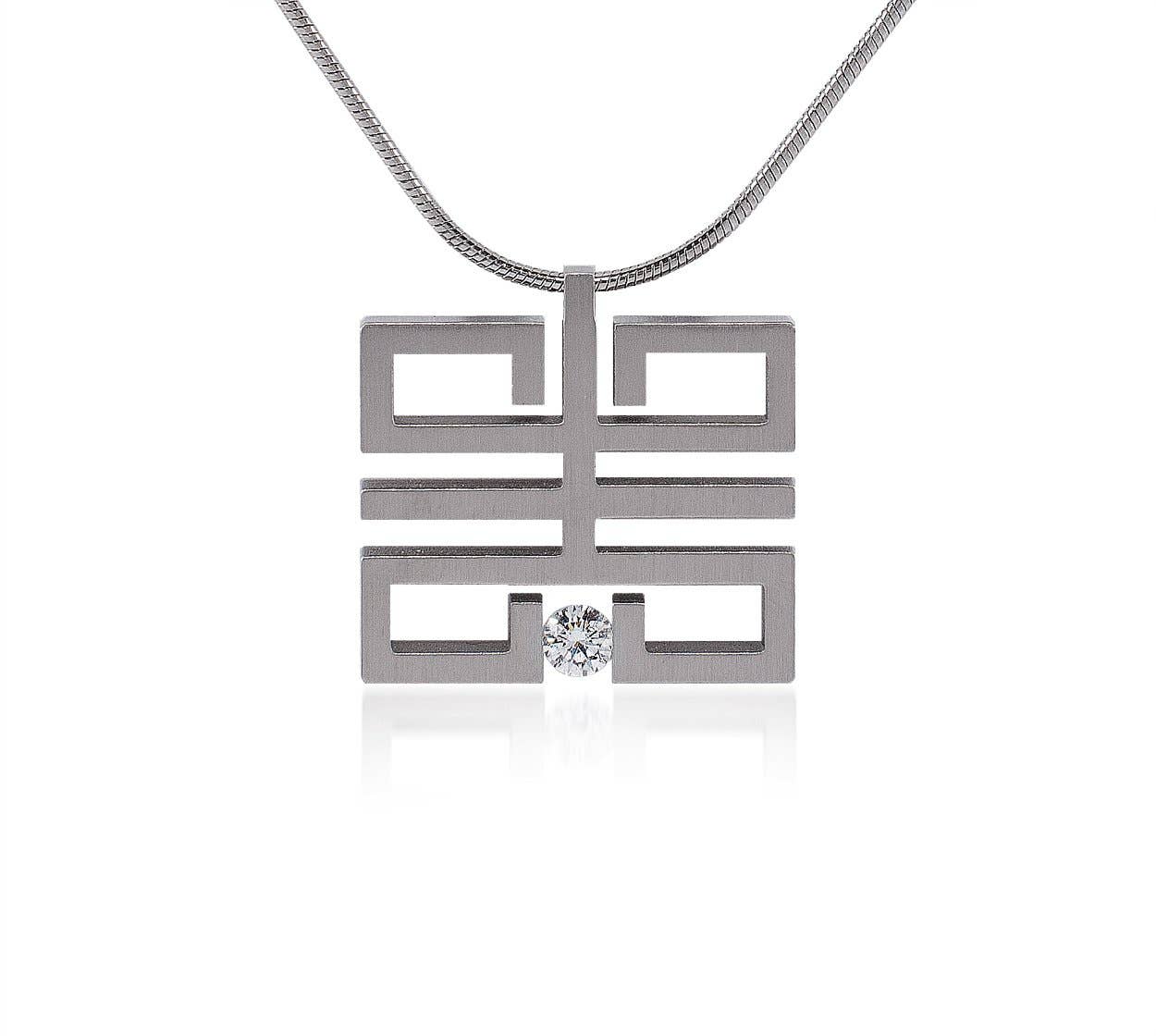 Structured Geometric Pendant Necklace