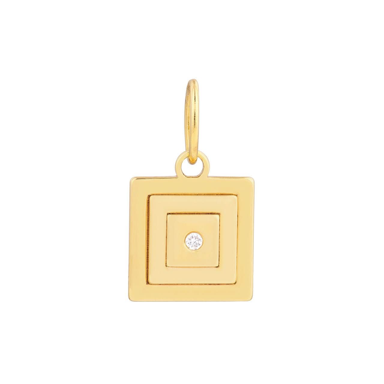Diamond Square Stacked Pendant - Susan Blake Jewelry