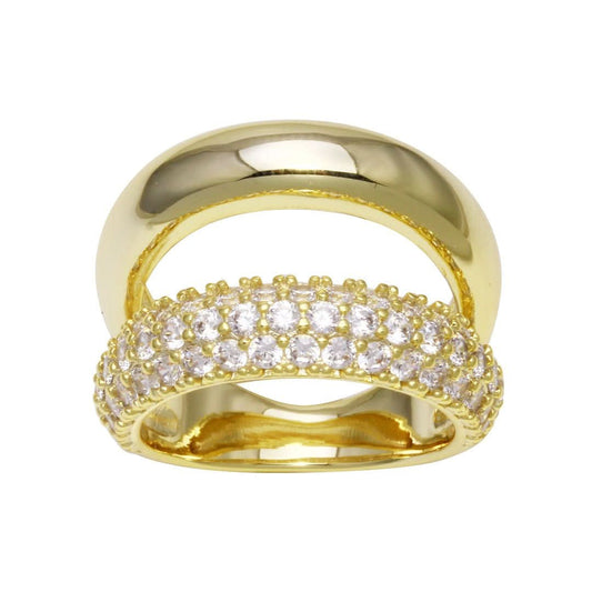 Double Solid and Pave Ring - Susan Blake Jewelry
