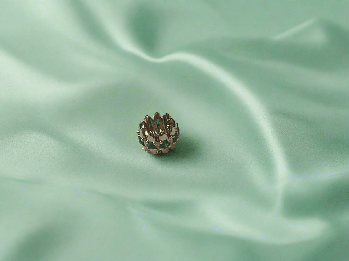 Emerald Spike Round Rondelle Enhancer - Susan Blake Jewelry