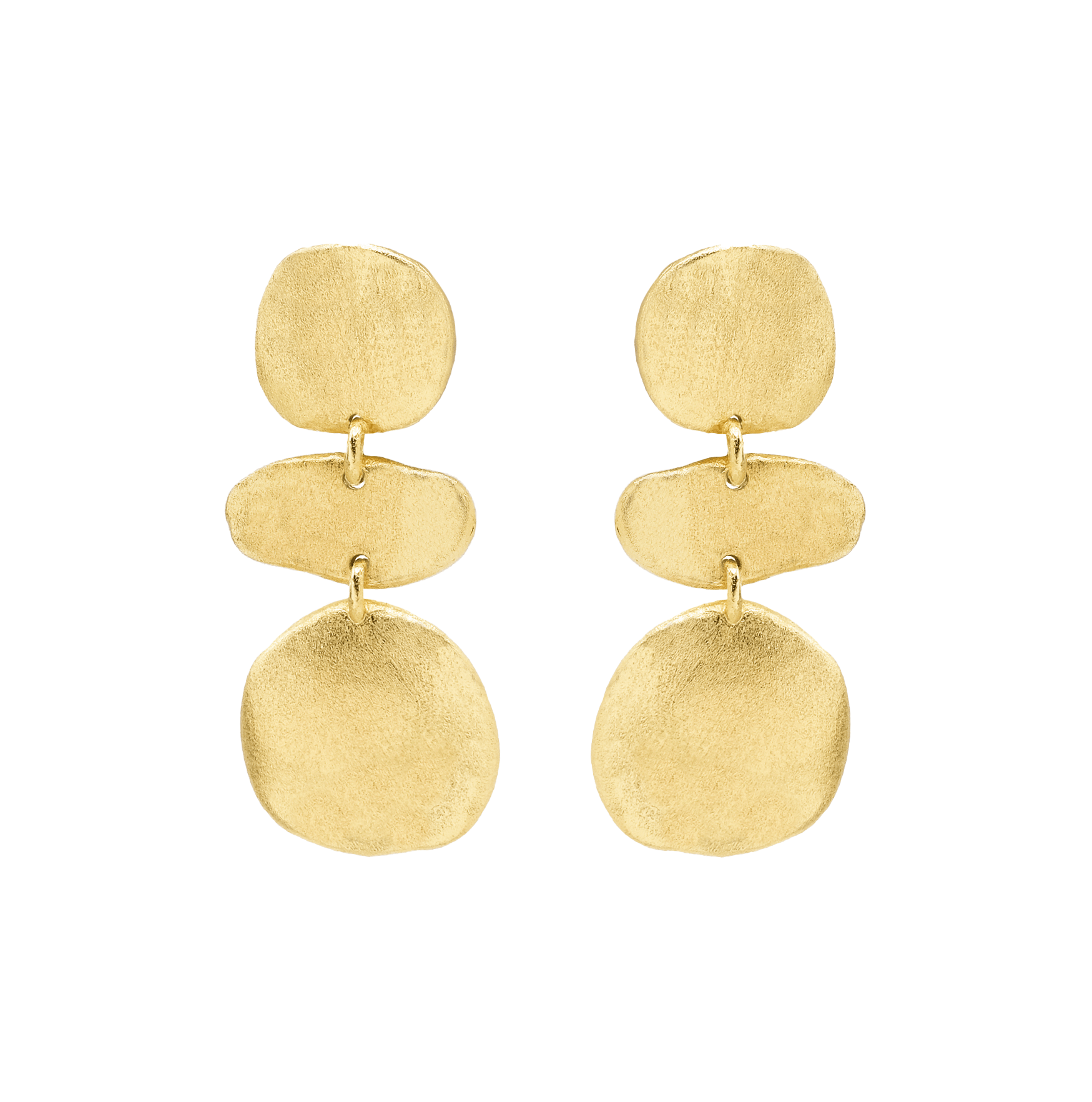 Eshe Drop Earrings - Gold Plated 3 Shapes Drop Earring - Susan Blake Jewelry