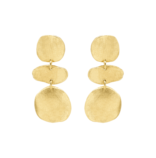 Eshe Drop Earrings - Gold Plated 3 Shapes Drop Earring - Susan Blake Jewelry